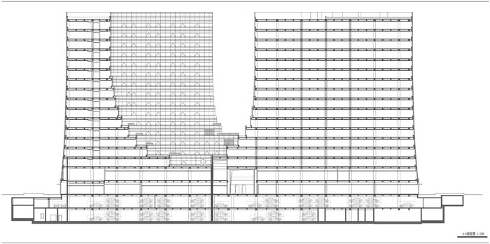 杭州新天地商務(wù)中心設(shè)計(jì)剖面圖