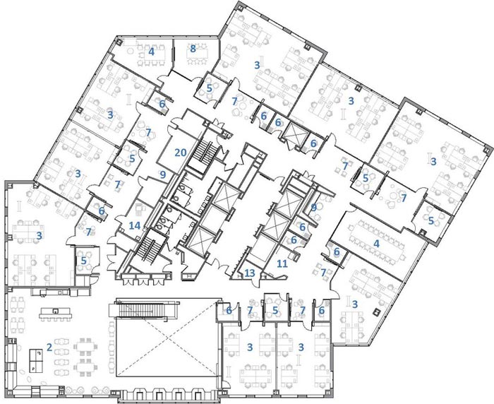 微軟研發(fā)中心設計一層平面圖