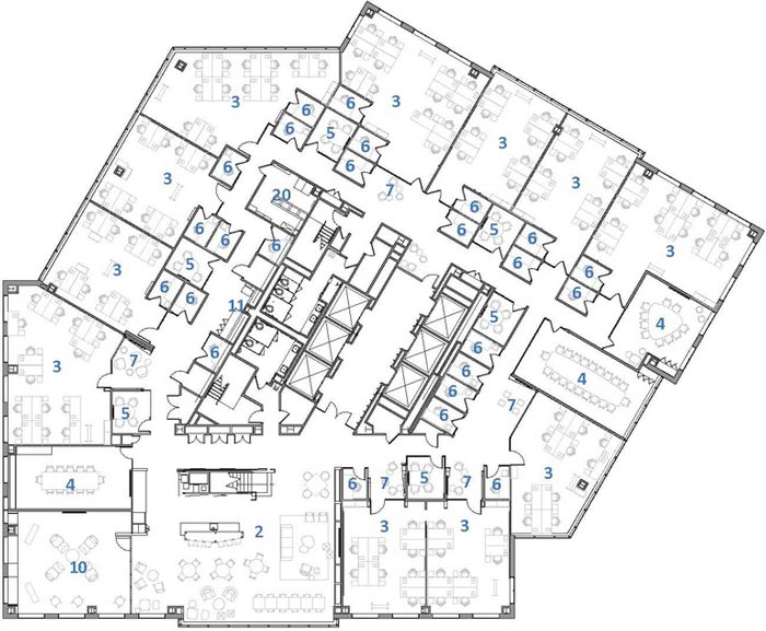 微軟研發(fā)中心設計一層平面圖