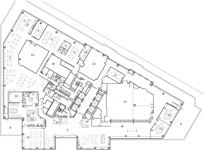 微軟研發(fā)中心設計一層平面圖